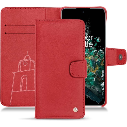 Noreve Lederschutzhülle Wallet (OnePlus 10T), Smartphone Hülle, Rot