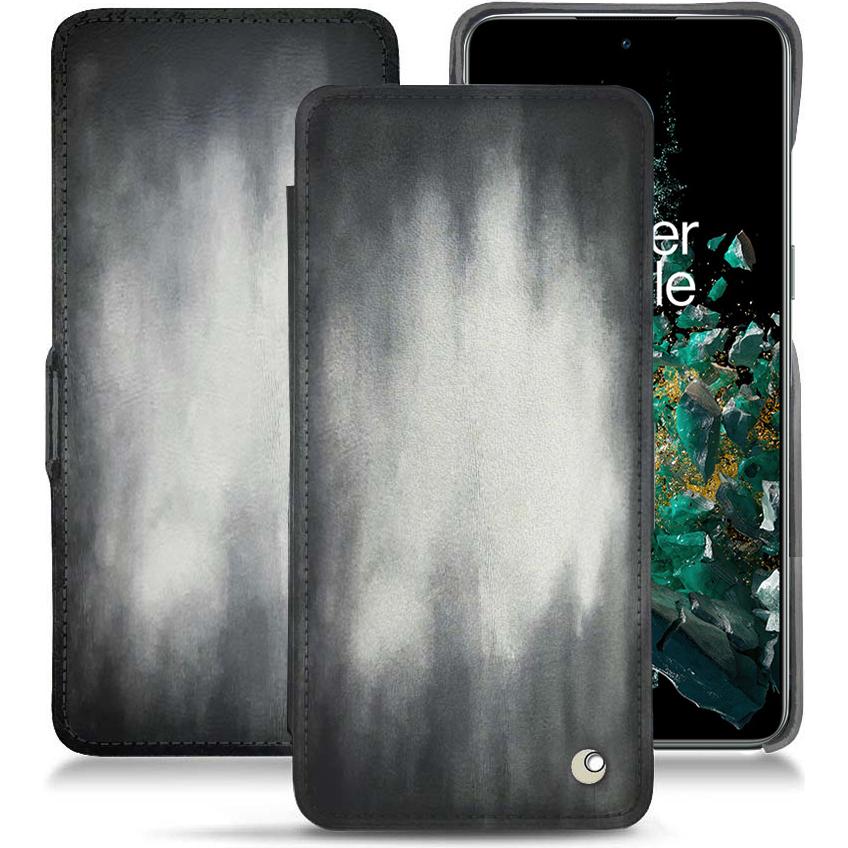 Noreve Lederschutzhülle horizontal (OnePlus 10T), Smartphone Hülle, Grau