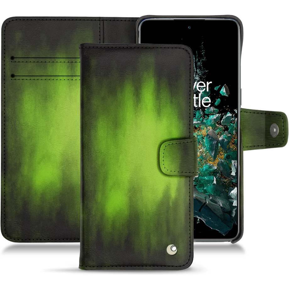 Noreve Lederschutzhülle Wallet (OnePlus 10T), Smartphone Hülle, Grün