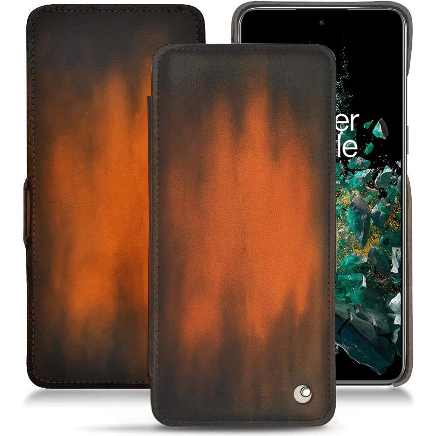 Thumbnail - Noreve Lederschutzhülle horizontal (OnePlus 10T), Smartphone Hülle, Braun
