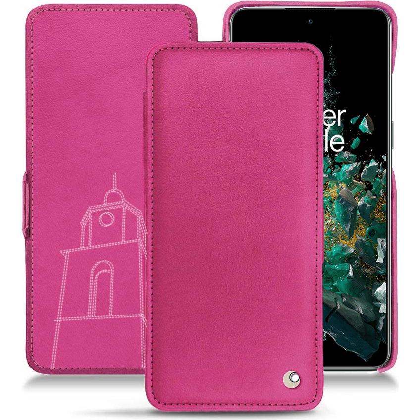 Noreve Lederschutzhülle horizontal (OnePlus 10T), Smartphone Hülle, Rosa