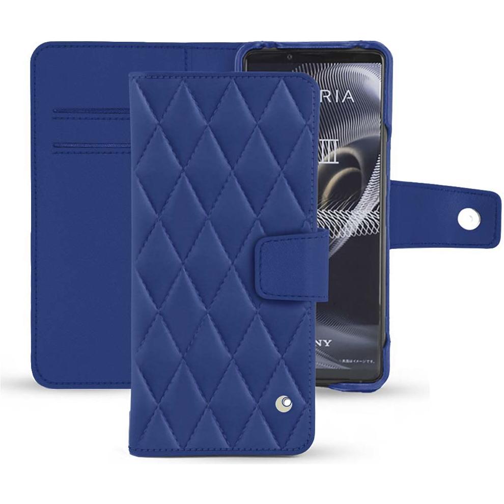 Noreve Lederschutzhülle Wallet (Sony Xperia 5 III), Smartphone Hülle, Blau