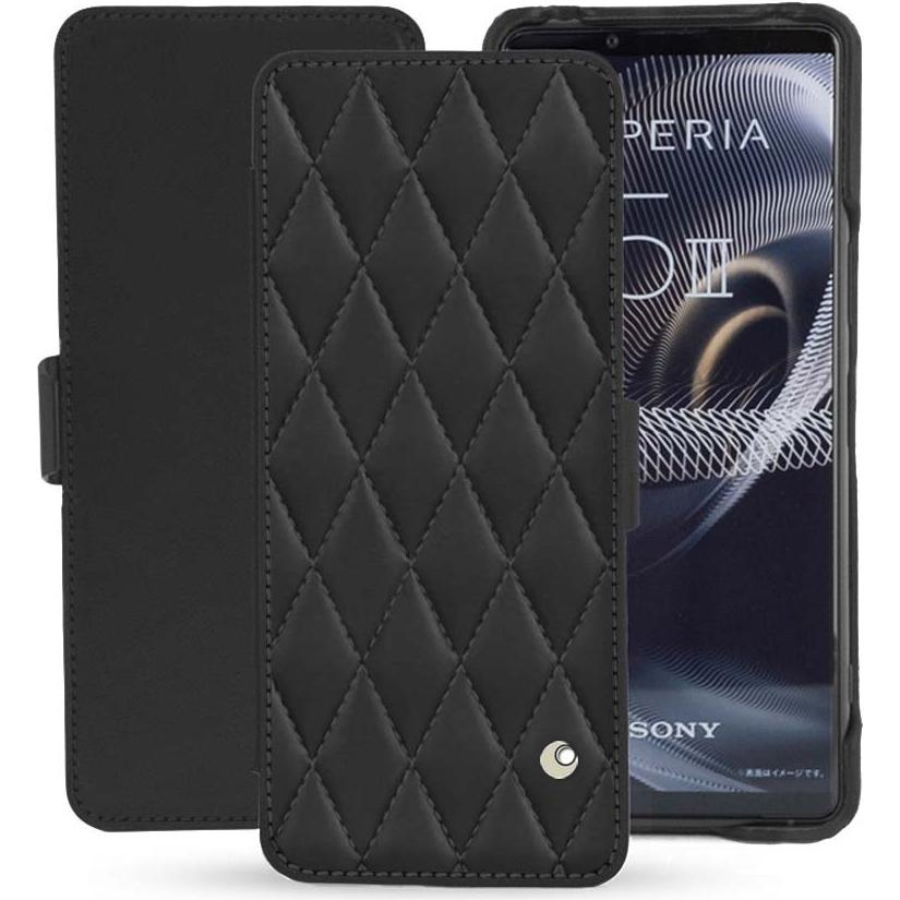 Noreve Lederschutzhülle horizontal (Sony Xperia 5 III), Smartphone Hülle, Schwarz