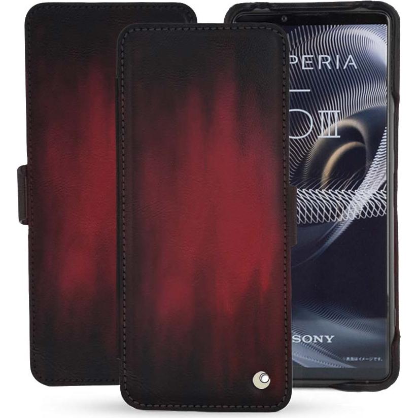 Noreve Lederschutzhülle horizontal (Sony Xperia 5 III), Smartphone Hülle, Rot