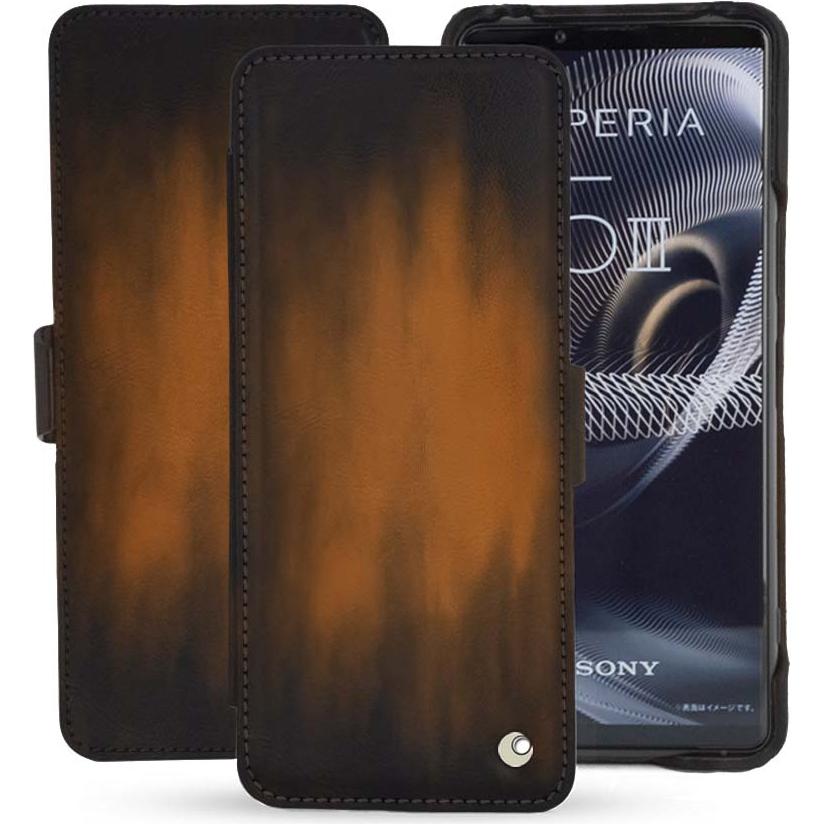 Noreve Lederschutzhülle horizontal (Sony Xperia 5 III), Smartphone Hülle, Braun