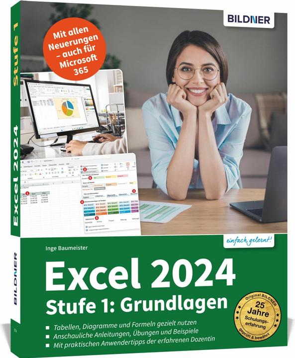 Produktbild Excel 2024 - Stufe 1: Grundlagen (Deutsch, Inge Baumeister, 2025)