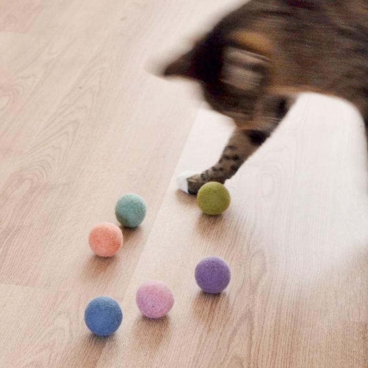 Actual product image LucyBalu RAINBOW BALLS FilzbÃ¤lle (Cat scratching toy)