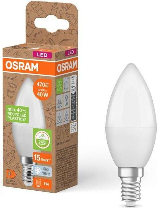 Produktbild Osram LED Pcr Lamps With Classic B (E14, 4.90 W, 470 lm, 1 x, F)