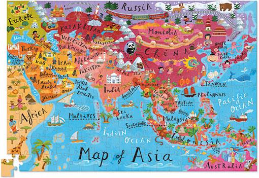 Actual product image Crocodile Creek Puzzle and Poster Asia (200 pieces)