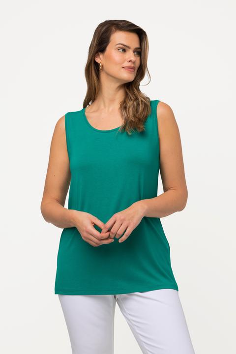 Actual product image Ulla Popken Essential Rayon Round Neck Slinky Stretch Knit Tank (54)