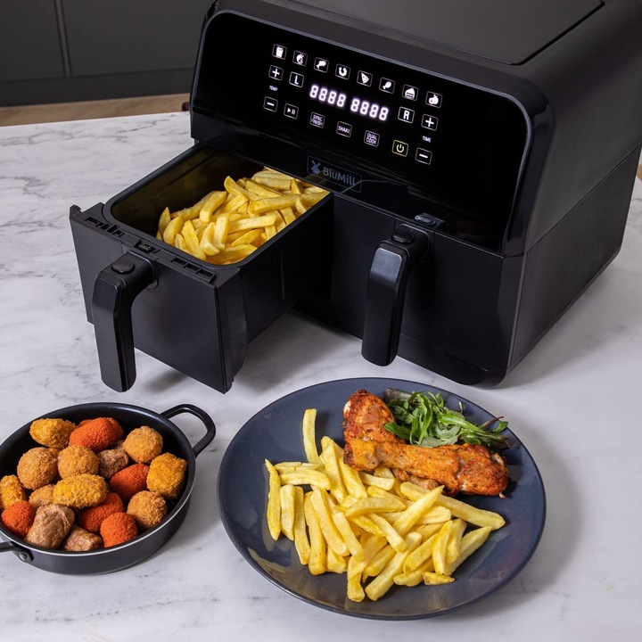 Actual product image BluMill Dual AirFryer, 1700 watt hot air fryer
