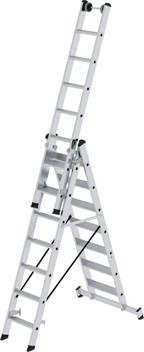 Produktbild Munk Stufen-Mehrzweckleiter 3-teilig mit nivello-Traverse 3x7 Stufen (Mehrzweckleiter, 503 cm)
