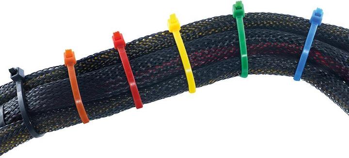 Produktbild Velleman NYLON-KABELBINDER-SET - VERSCHIEDENE FARBEN (300-tlg.) (Kunststoffkabelbinder, 200 mm, 300 Stk.)