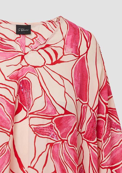 Produktbild S.Oliver Bluse Gemusterte Loose-Fit-Bluse mit Schmuck-Details (48)