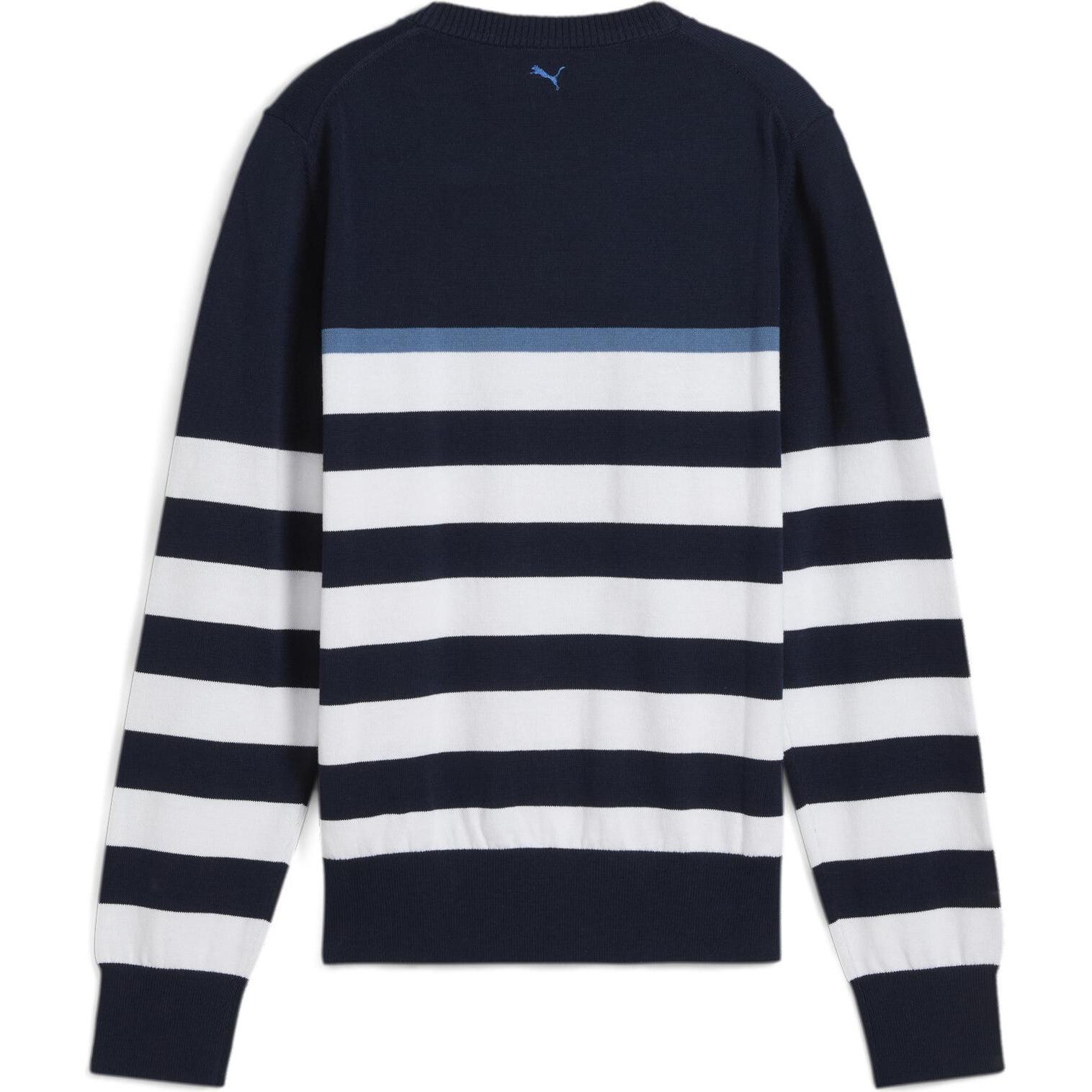 Thumbnail - Puma, Herren, Pullover, W Resort Stripe Sweater, Blau, (L)