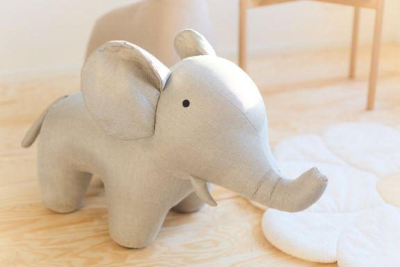 Actual product image Childhome Standing Elephant - Linen - Grey | Béaba