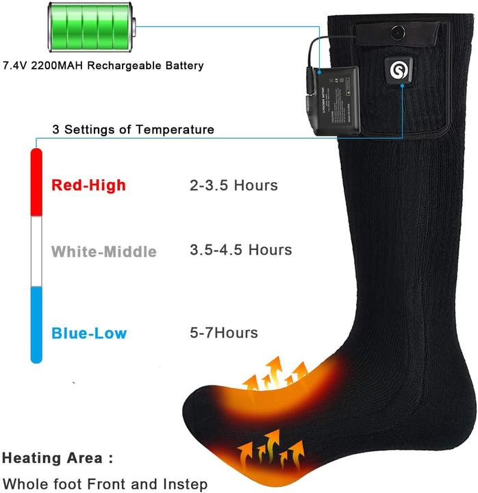 Immagine prodotto Snow Deer Beheizte Socken mit wiederaufladbarer Batterie (S)
