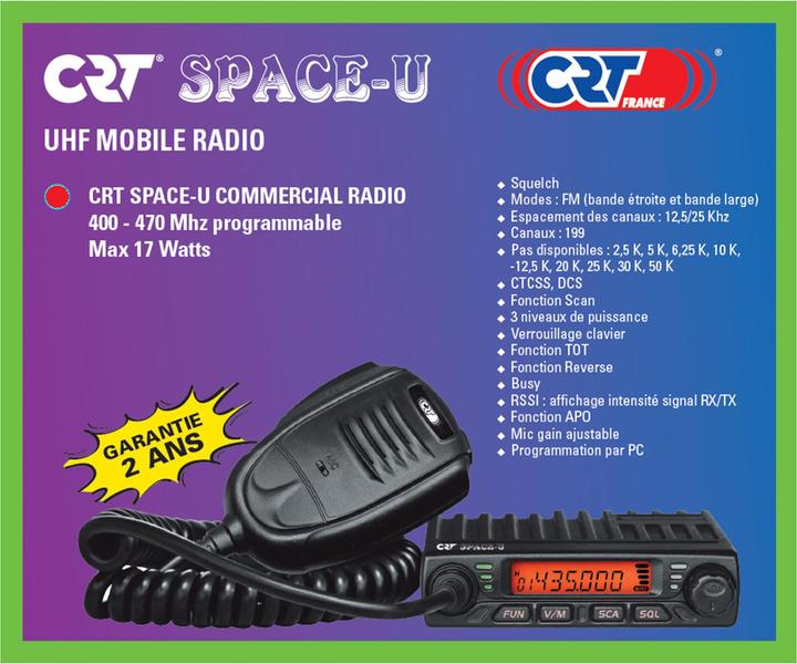 Immagine prodotto CRT Alpha Radio UHF CRT SPACE U 400-470 MHz, programmabile su PC, 199 canali