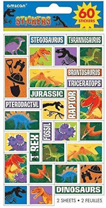 Produktbild Amscan Dinosaurier Aufkleber Prehistoric 60erPack