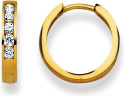 Image du produit Natsumi Schmuck Créoles pliantes en or jaune 18K/750 avec zirconium (750/18 K Or jaune)
