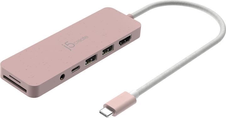Produktbild j5Create JCD373ER-N Umweltfreundlicher USB-C®-Hub mit mehreren Anschlüssen und Power Delivery (USB-C, 6 Ports)