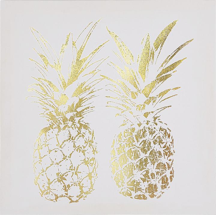 Immagine prodotto Beliani Quadro su tela rosa/oro motivo ananas set di 3 30 x 30 cm APESIKA (30 x 30 cm)