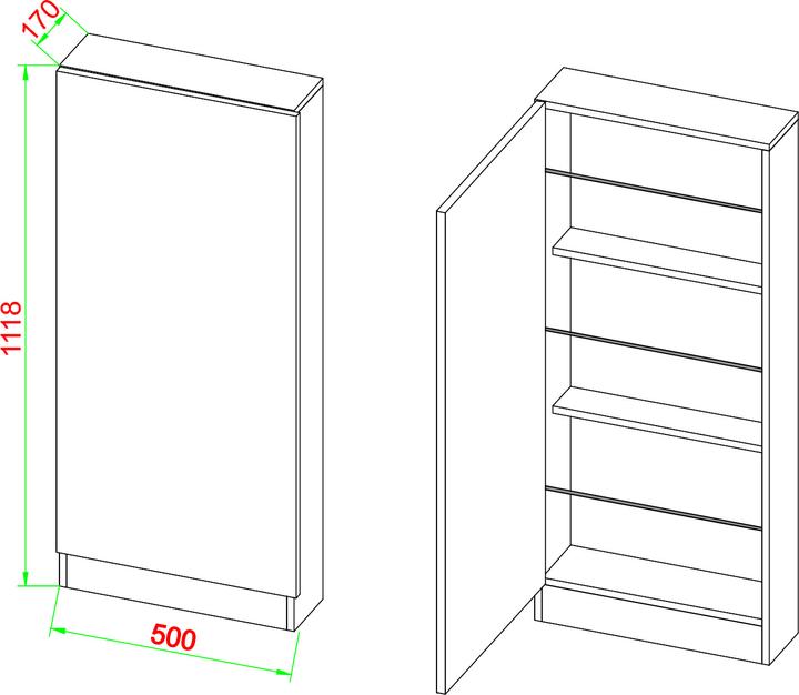 Immagine prodotto VCM Fulisa (50 x 17 x 180 cm)