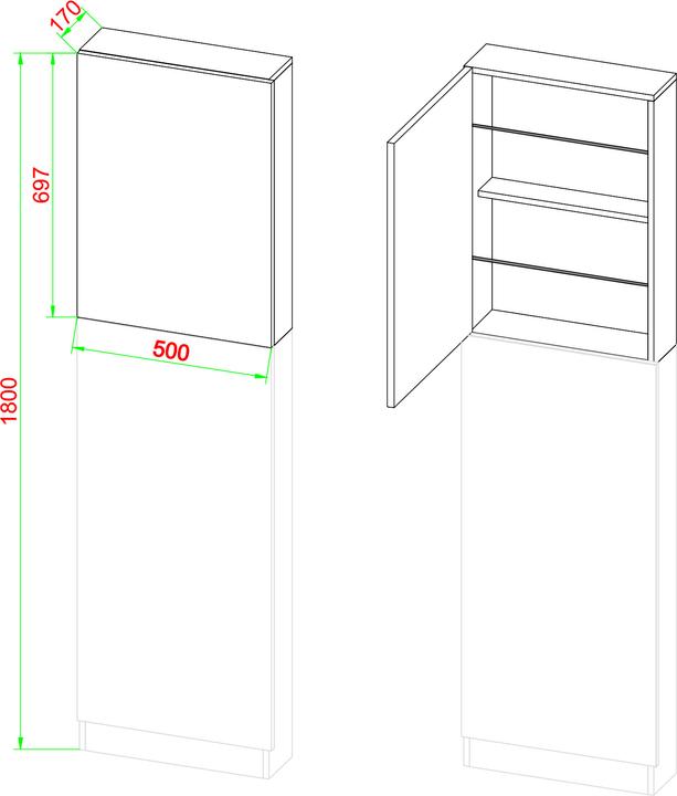 Immagine prodotto VCM Fulisa (50 x 17 x 180 cm)