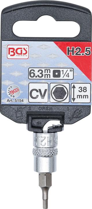 Actual product image BGS Bit Socket 12.5 mm (1/2") Drive Spline (for RIBE) M9 (Inner square)