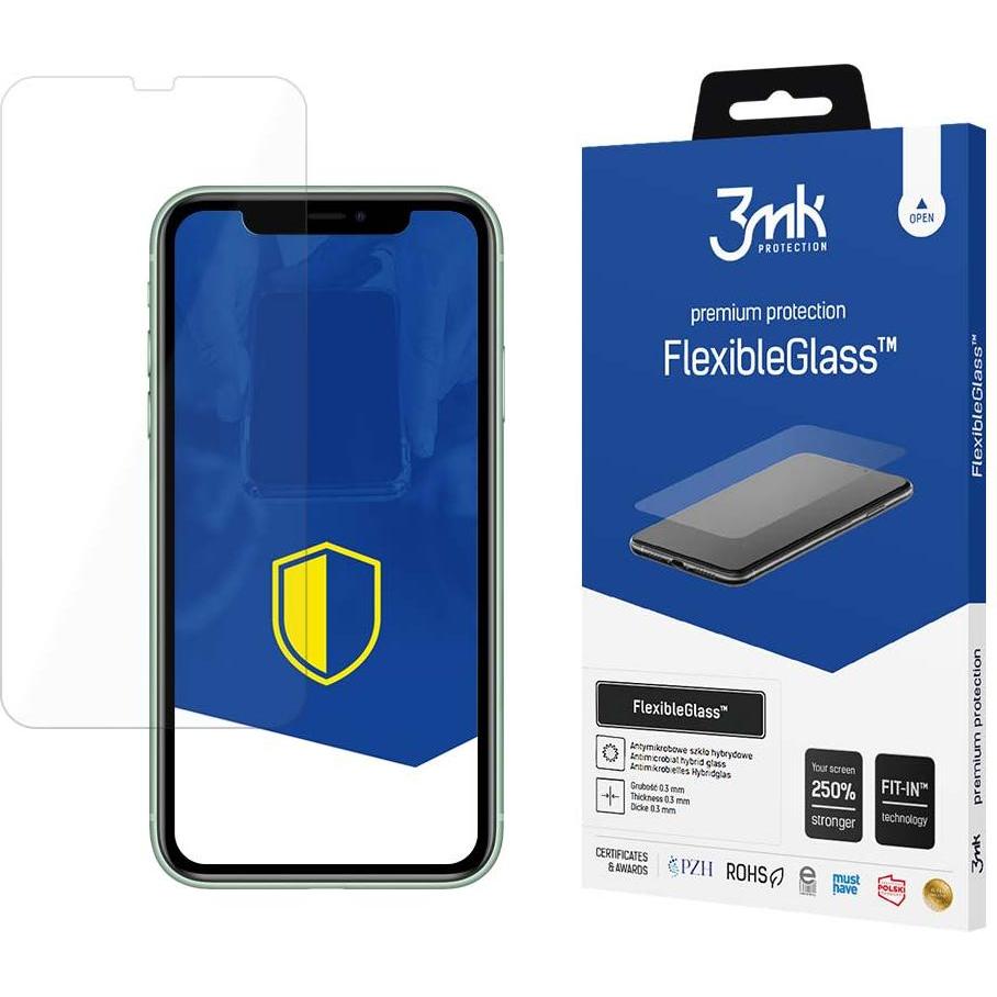 3MK hybrid glass Flexible 2.5D for iPhone 11 (1 Stück, Apple iPhone 11), Smartphone Schutzfolie, Transparent