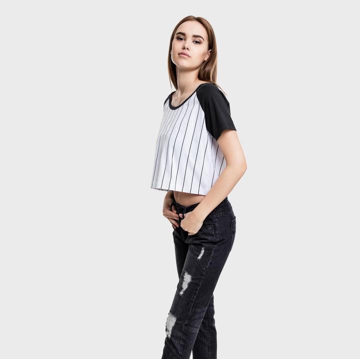 Image du produit Urban Classics Ladies Cropped Baseball Tee (S)