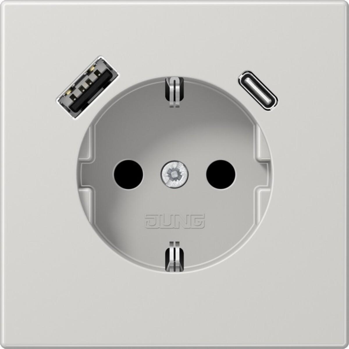 JUNG, Steckdose, LS1520-15CALG m.USB Typ AC Steckdose SCHUKO