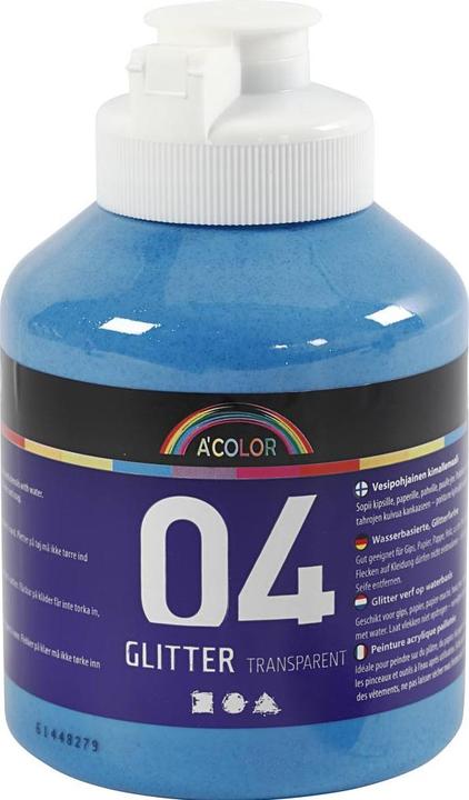 Creativ Company Peinture acrylique pailletée pour enfants - bleu, 500 ml (500 ml)
