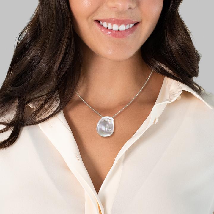 Produktbild Valero Pearls Damen Sterling Silber Süsswasser-Zuchtperle silber 45,0 cm - 28641 (-, Sterling Silber 925, 45 cm)