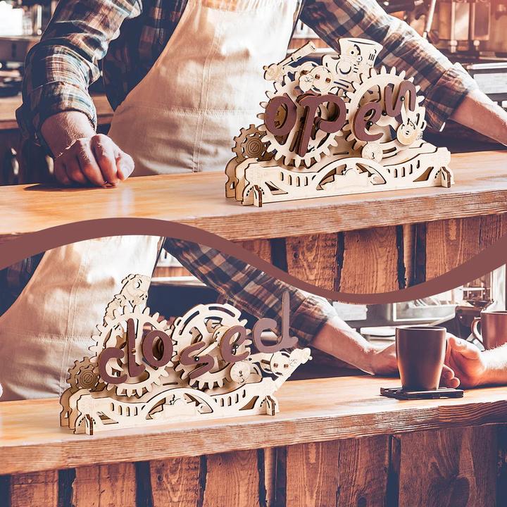 Actual product image Robotime Bausatz Open Closed Schild, Modell Art: Dekoration