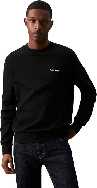 Image du produit Calvin Klein Sweatshirt col rond à logo micro, finitions côtes (L)