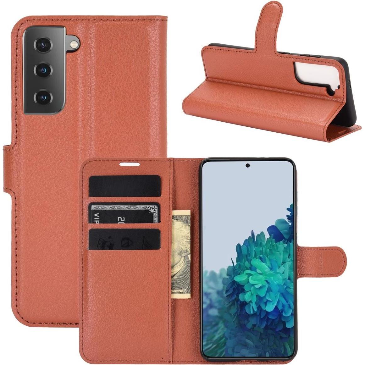 König Design Hülle Handy Schutz für Samsung Galaxy S21 Plus Case Cover Tasche Etuis Braun Neu (Samsung Galaxy S21+), Sma...