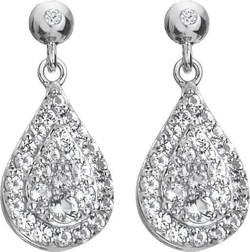 Actual product image Hot Diamonds Silver Dangle Earrings with Diamonds and Topaz Glimmer DE735