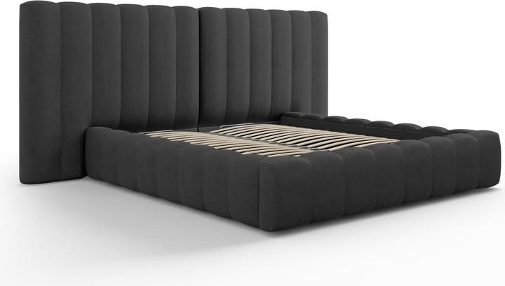 Actual product image Micadoni Storage Bed With Double Headboard, "Kelp", 230x250x100Made in Europe (160 x 200 cm)