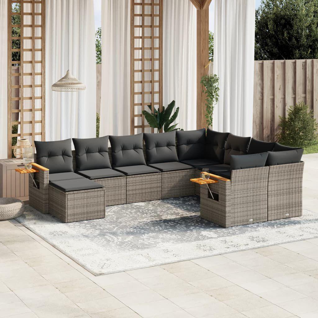 Thumbnail - VidaXL, Gartenlounge, 10-tlg. Garten-Lounge-Set mit Kissen