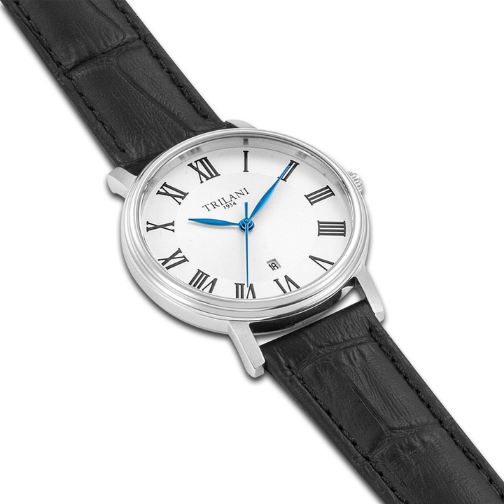 Produktbild Trilani Damen Quarzuhr Echtleder Schwarz - 30490 (Analoguhr, 32 mm)