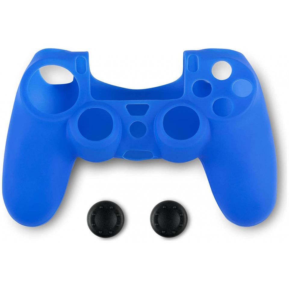 Spartan Gear Silicon Skin Cover Controller and Thumb Grips Blue PS4 (PS4), Accessori per controller gaming
