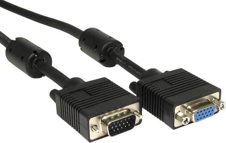 Image du produit RS PRO Câble VGA A VGA / Mâle B VGA / Femelle, 10m PVC Noir (10 m)