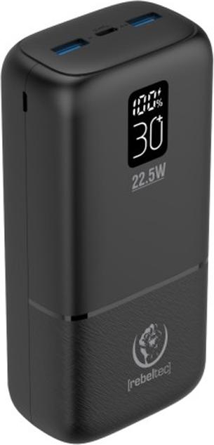 Rebeltec powerbank P30 22,5W 30000mAh 30W schwarz (30000 mAh, 22.50 W, 111000 Wh)