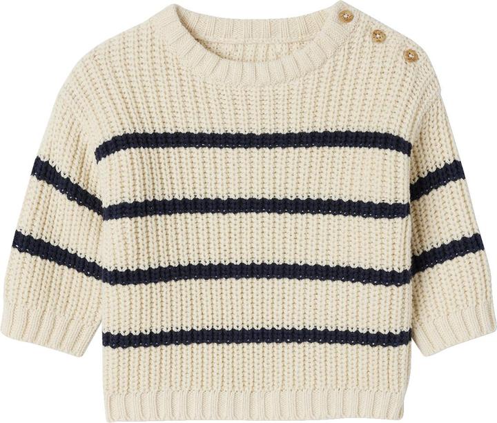 Creme, marine gestreift