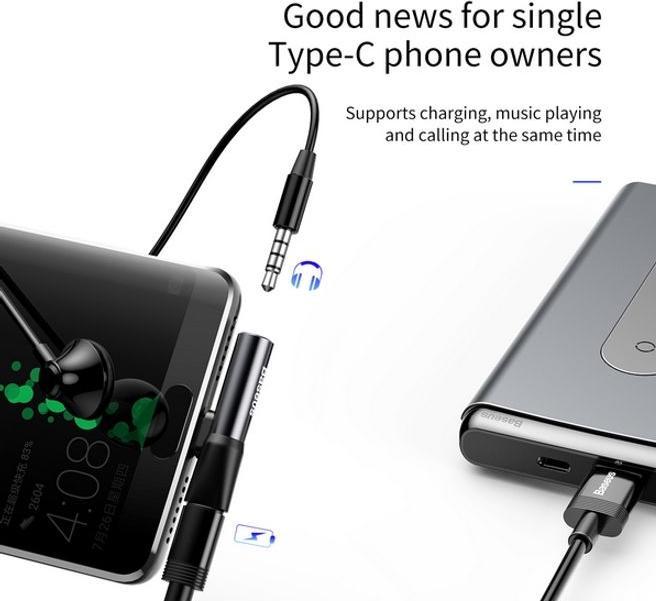 Produktbild Baseus 2in1 USB Typ-C Adapter (USB Typ C, 3.5mm Klinke)