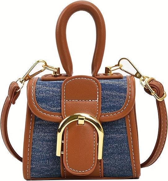 Immagine prodotto Only-Bags.Store Mini borsetta di tendenza con colori a contrasto, borsa crossbody carina e alla moda, cinghie