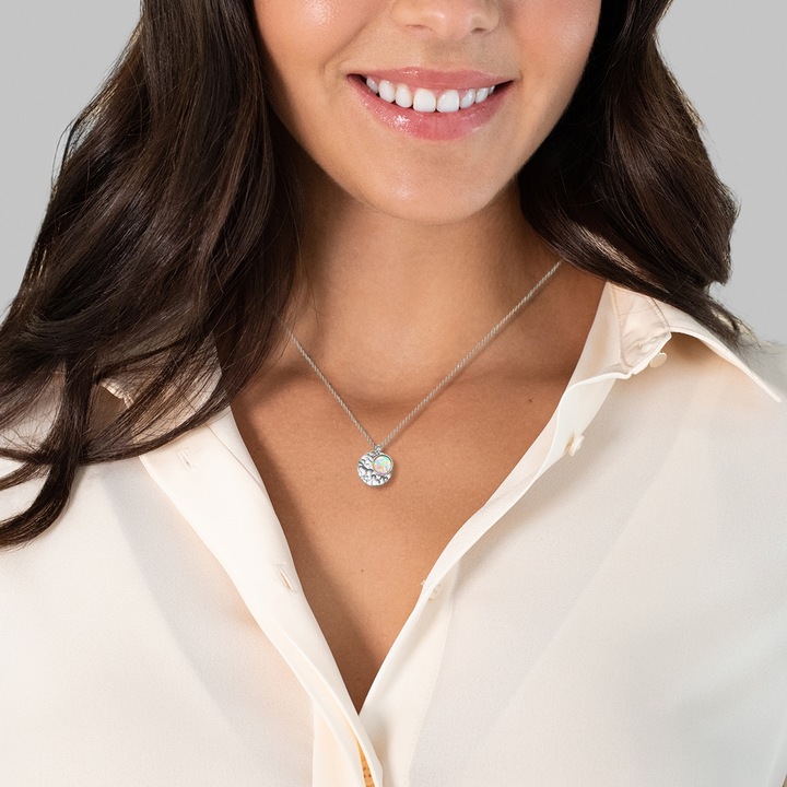 Produktbild Glanzstücke München Damen Kreis Sterling Silber Opal (synth.) silber 40,0 cm Basiskette + 5,5 cm Verlängerung - 31576 (Sterling Silber, 40 - 45 cm)