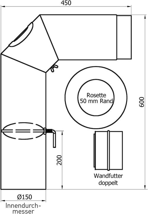 Immagine prodotto Raik Set di tubi per stufe da 150 mm