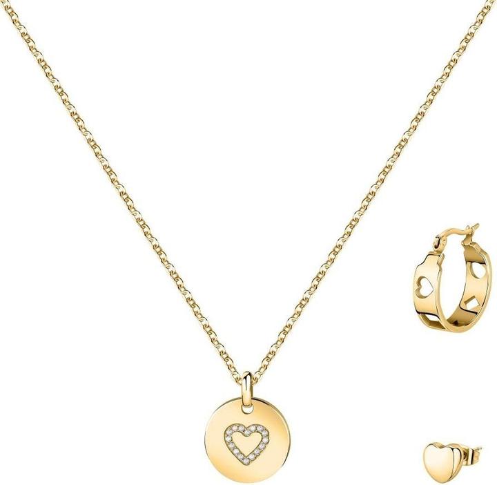 Actual product image La Petite Story Romantic Gold-plated Jewelry Set Love LPS20ASD02 (necklace, 2x single earrings)